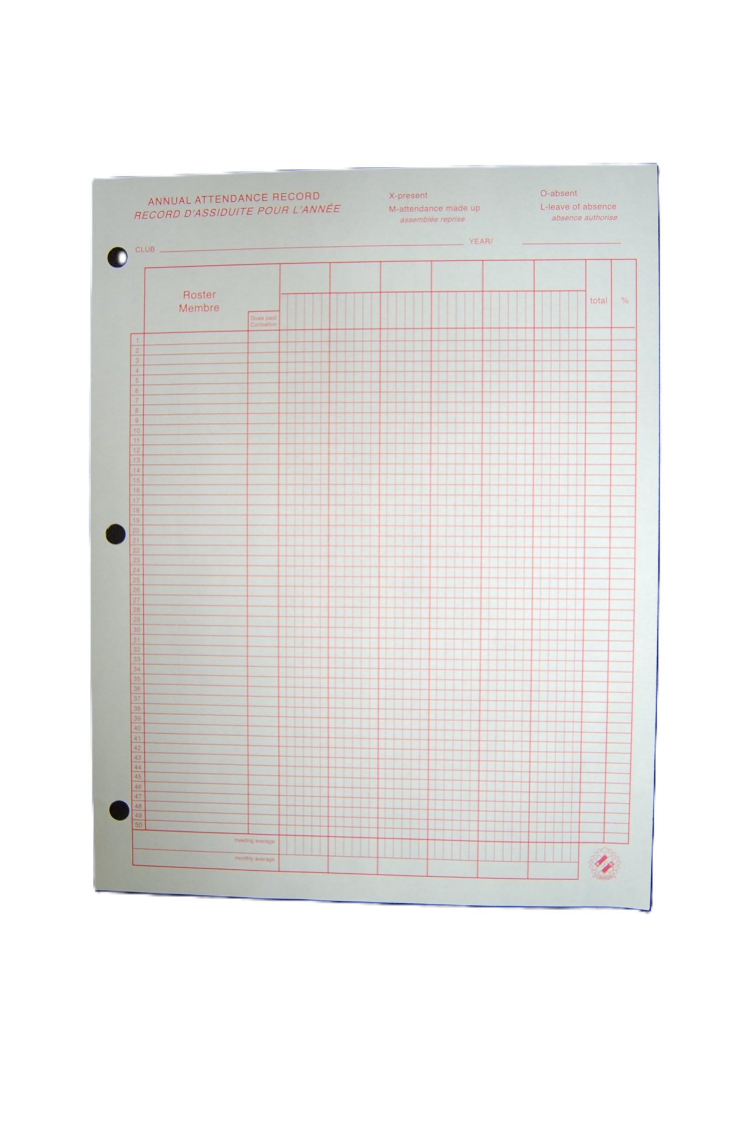 Attendance Record Sheets (10)